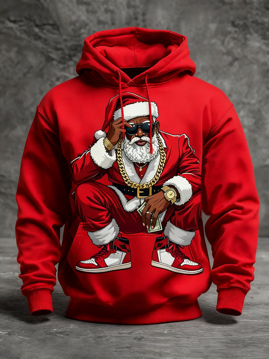 Men's African American Christmas Print Crew Neck Top