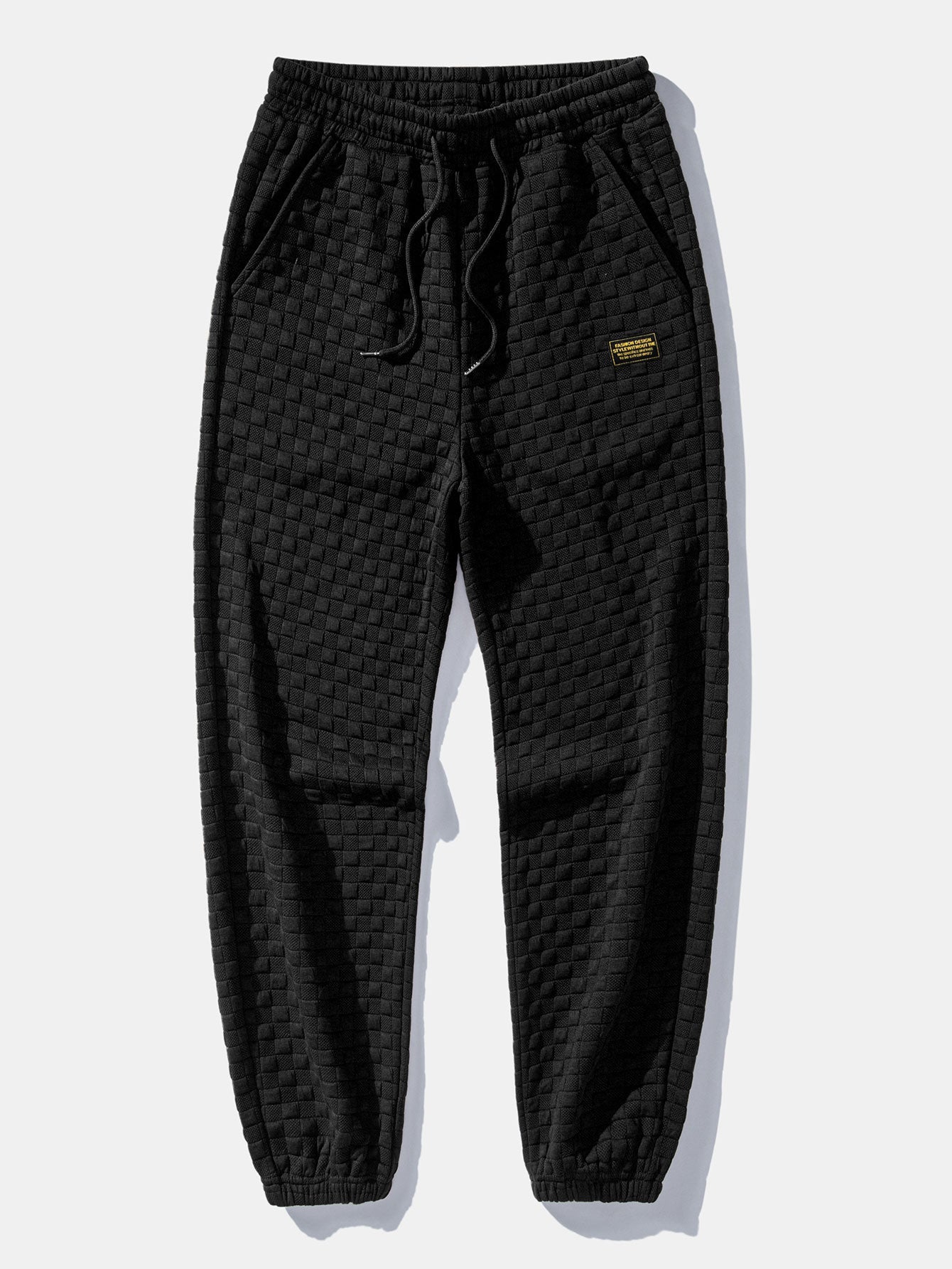 Checkerboard Jacquard Quarter Zip Sweatshirt & Jogger Pants