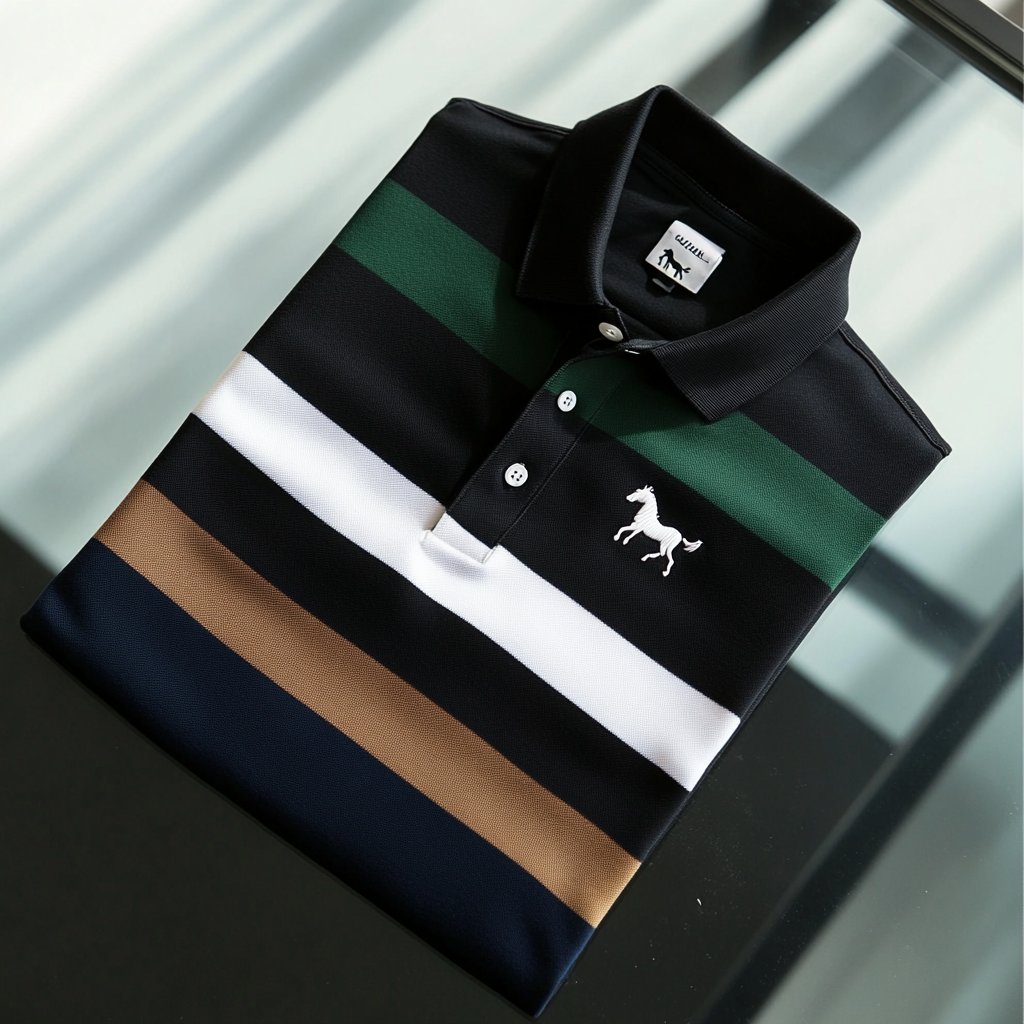 Men's Business Casual Button Short Sleeve Polo Shirt