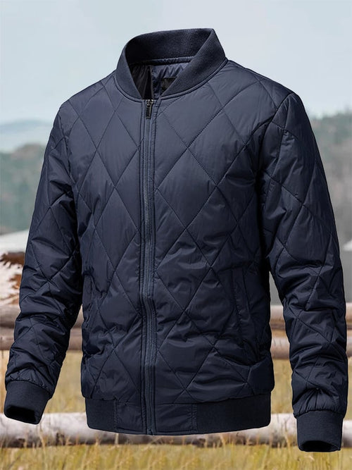 Men's Retro Diamond Pleated Cotton Casual Cotton Jacket