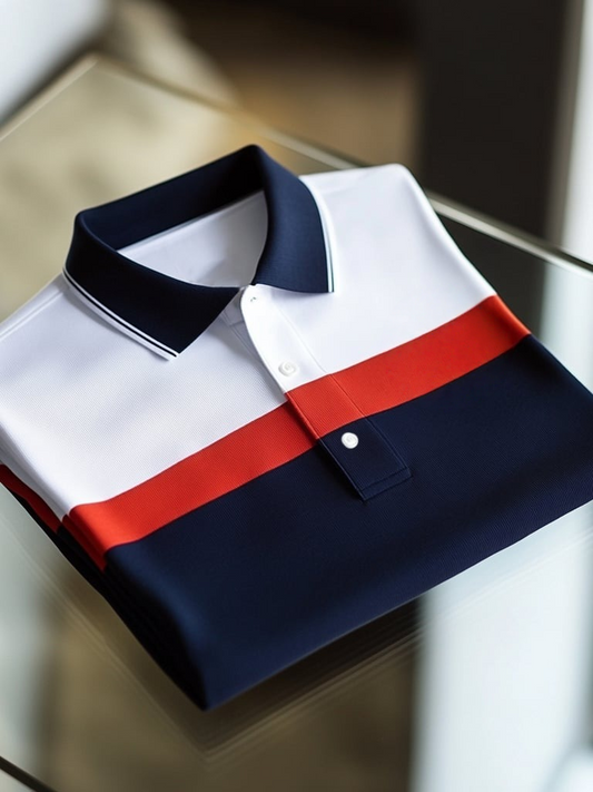 Men's Business Casual Button Short Sleeve Polo Shirt