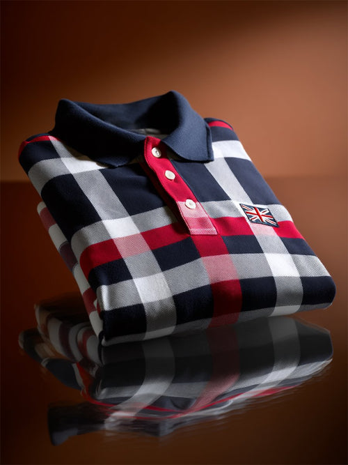 Men's Business Casual Union Jack Button Short Sleeve Polo Shirt