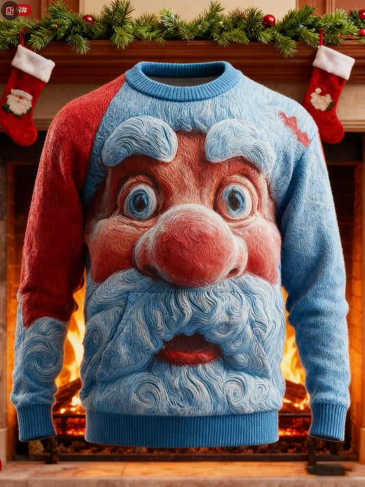 Men's Santa Claus Print Ugly Christmas Sweater