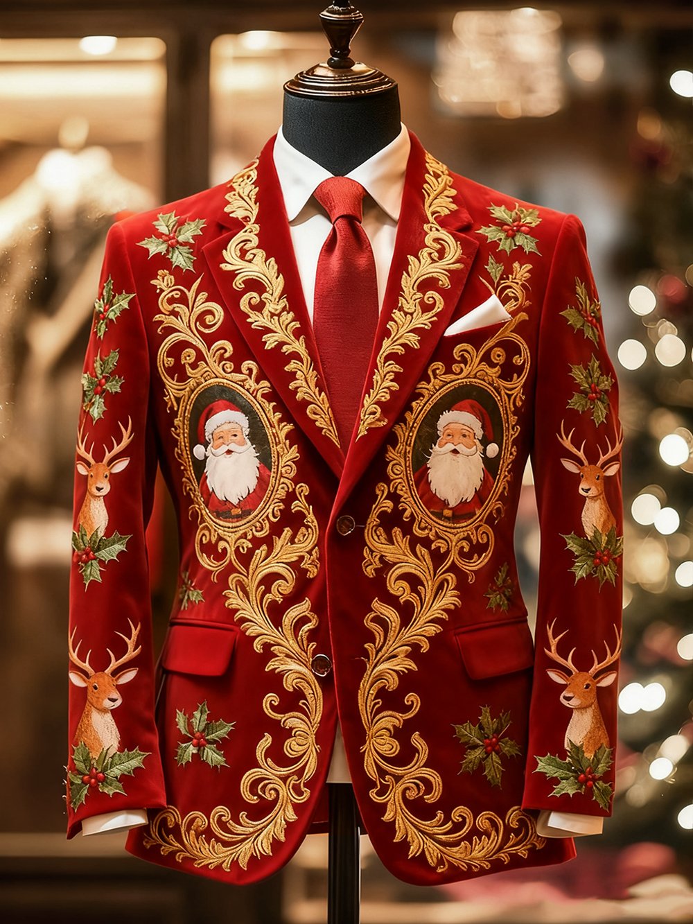 Men's Business Casual Christmas Suit Outerwear