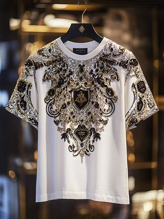 Men's Business Luxury Printed Short Sleeve T-Shirt