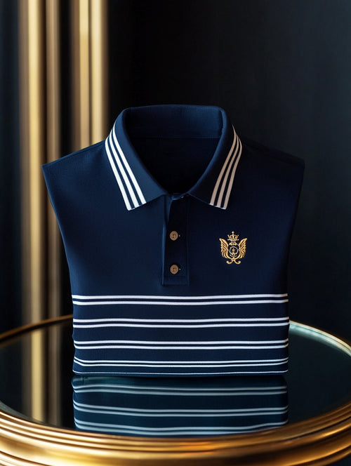 Men's Business Casual Button Short Sleeve Polo Shirt