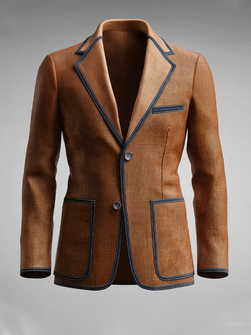 Men'S Casual Classic Contrast Color Business Long-Sleeved Suit