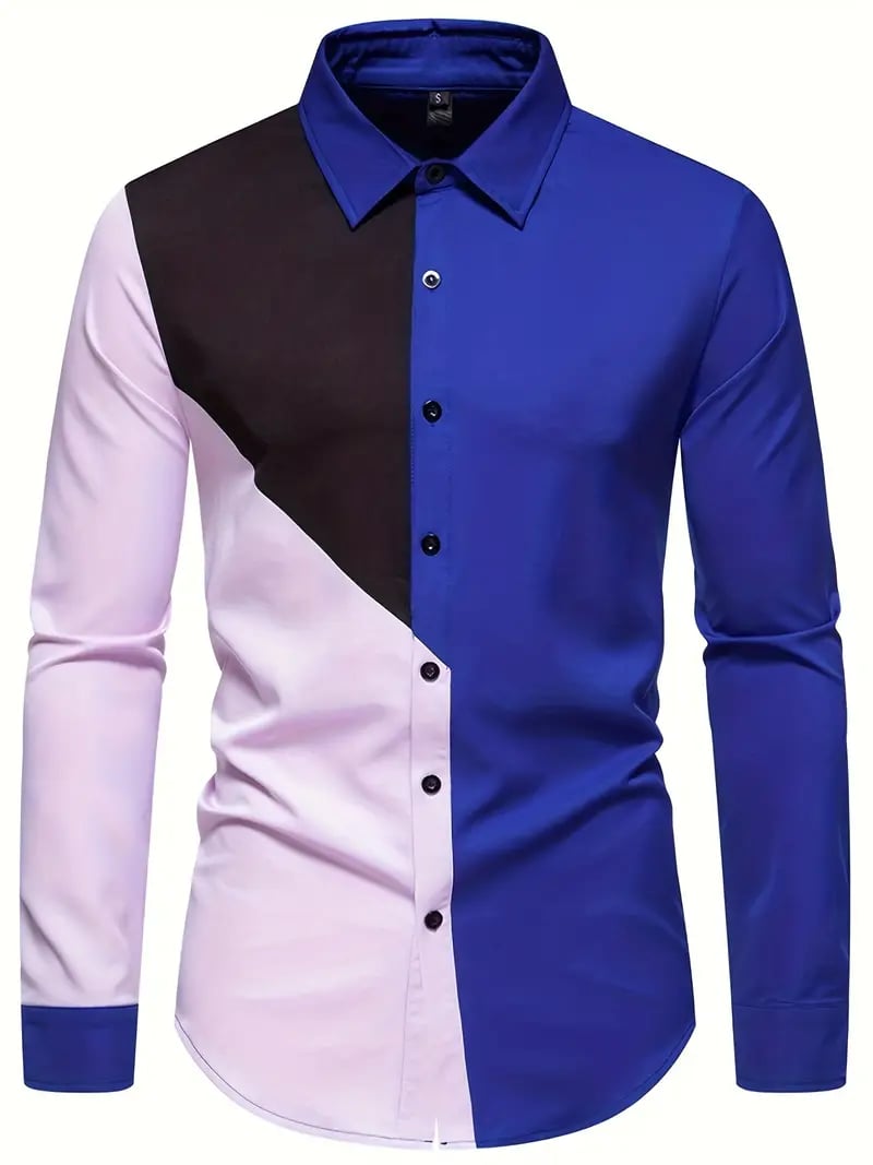Men's Street Style Business Casual Printed Long Sleeve Shirt