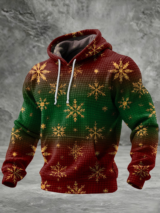 Men's Christmas plaid jacquard hoodie