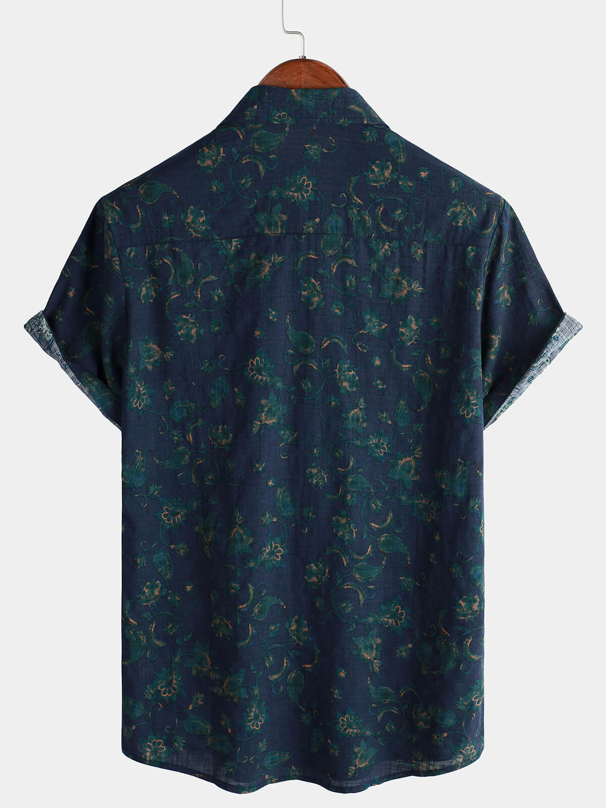 Men's Boho Retro Floral Print Summer Shirt