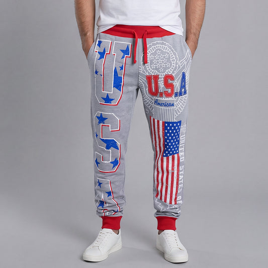 Men's Casual Athletic Pants with Letter Print