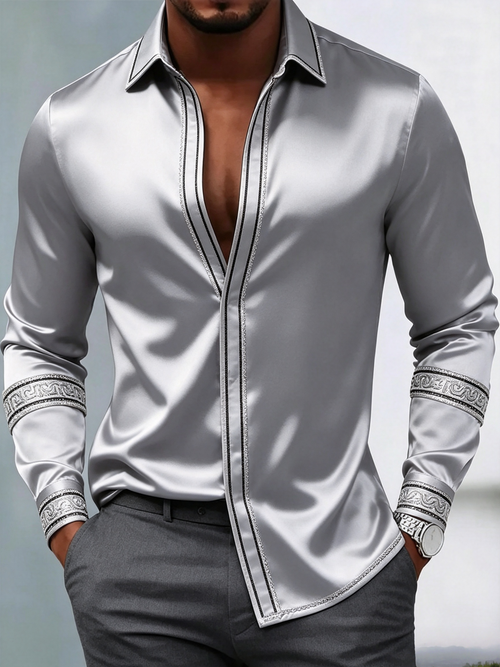 Men's Slim Luxury Long-Sleeve Shirt