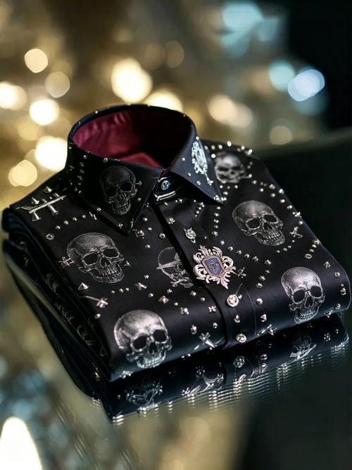 Men's Satin Luxe Long Sleeve Button Down Shirt