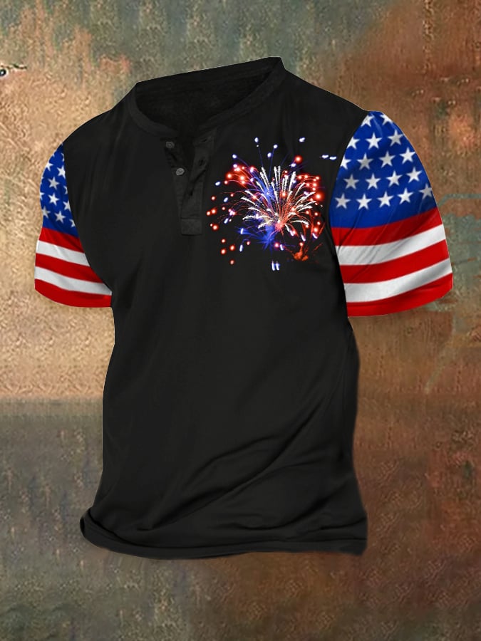 Men's Independence Day Flag Short Sleeve T-Shirt