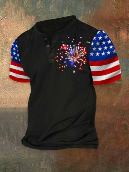 Men's Independence Day Flag Short Sleeve T-Shirt