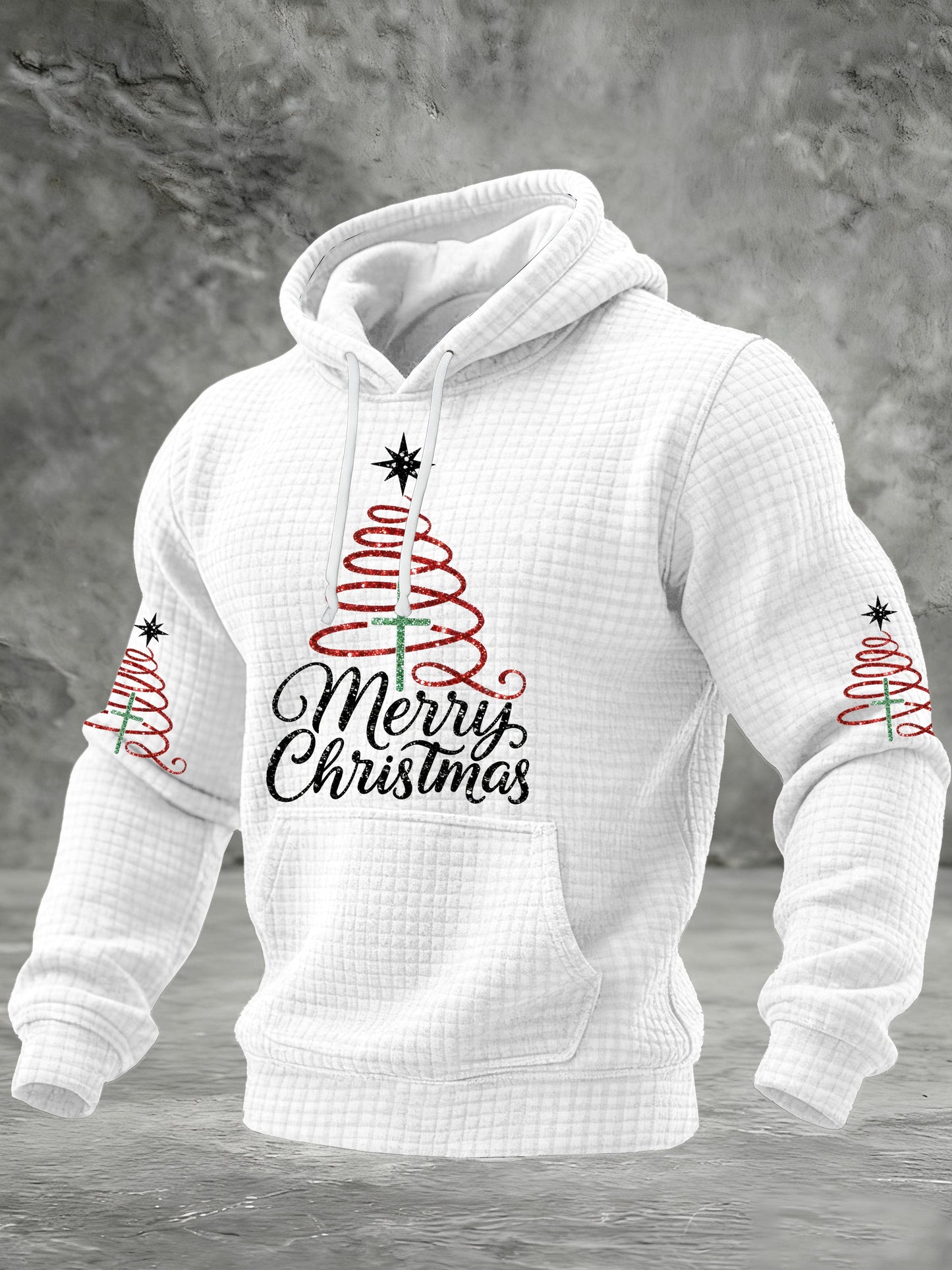 Men's Faith Cross Christmas Printed Casual Hoodie