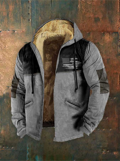 Men'S Vintage Flag Westward Print Outerwear
