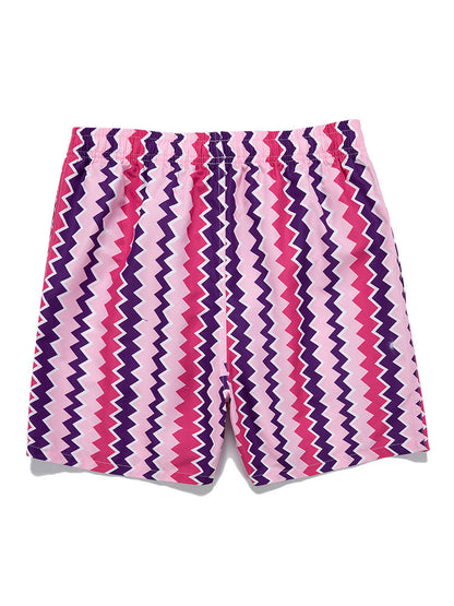 Zigzag Print Swim Shorts