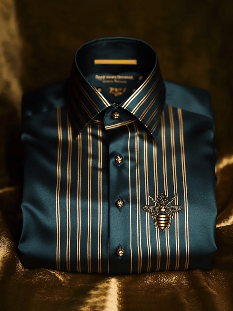 Men's Satin Luxe Print Short Sleeve Button Shirt