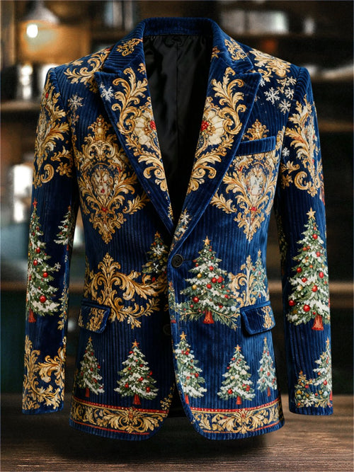 Men's Vintage Casual Christmas Party Corduroy Blazer
