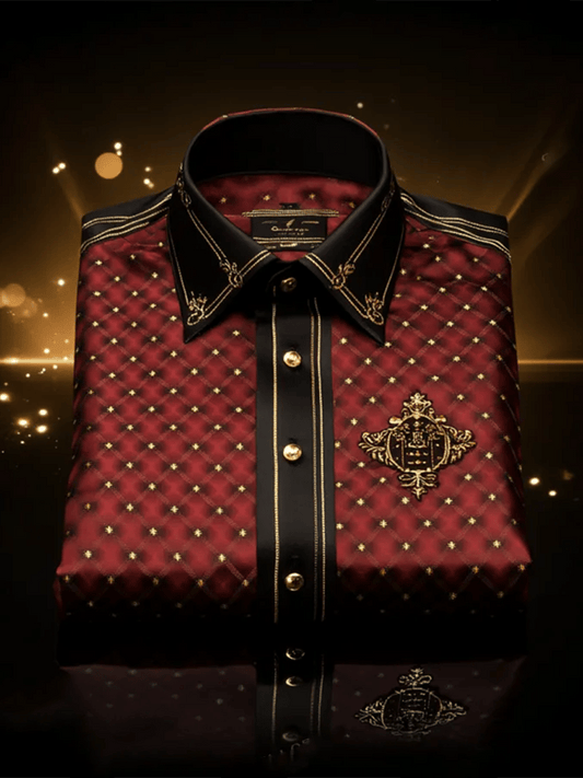 Men's Satin Luxe Print Short Sleeve Button Shirt