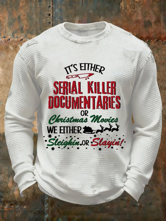 Men's Merry Christmas  Printed Casual Long-Sleeved Top