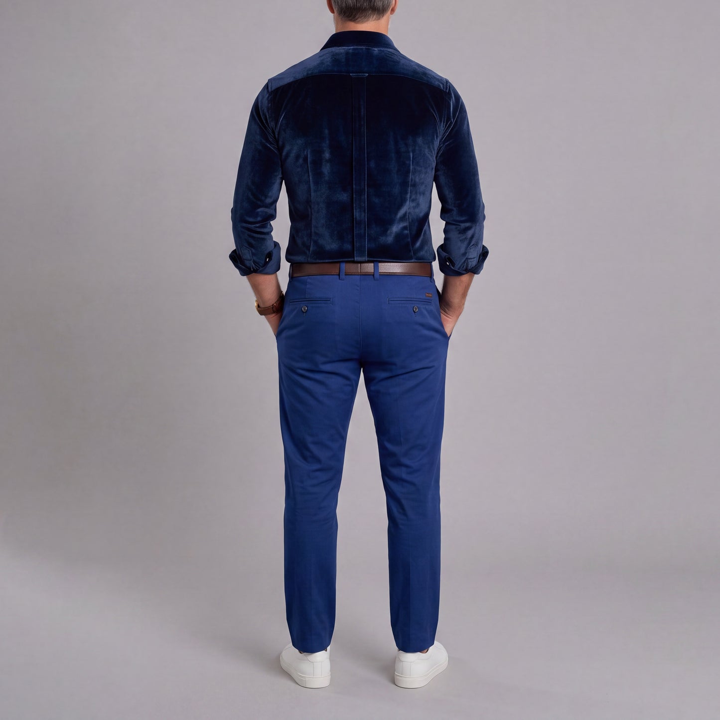 Men's Long-Sleeve Solid-Color Shirts