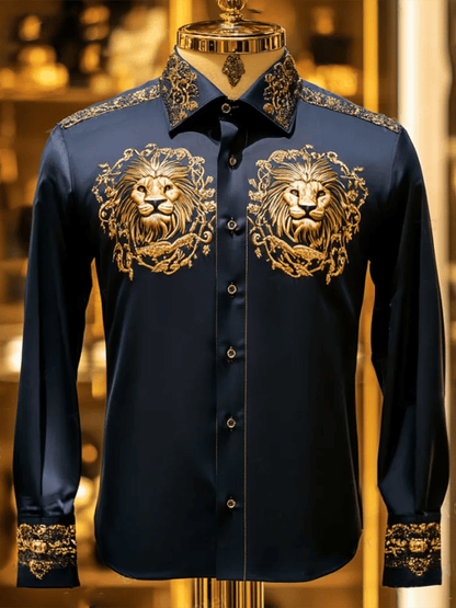 Men's Satin Luxe Long Sleeve Button Down Shirt