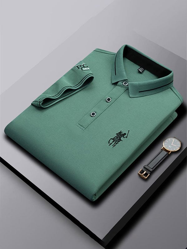 Men's Business Logo Lapel Short Sleeve Polo Shirt