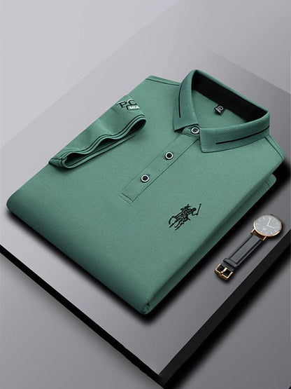 Men's Business Logo Lapel Short Sleeve Polo Shirt