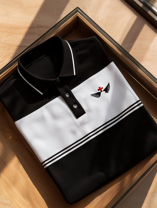 Men's Business Casual Button Short Sleeve Polo Shirt