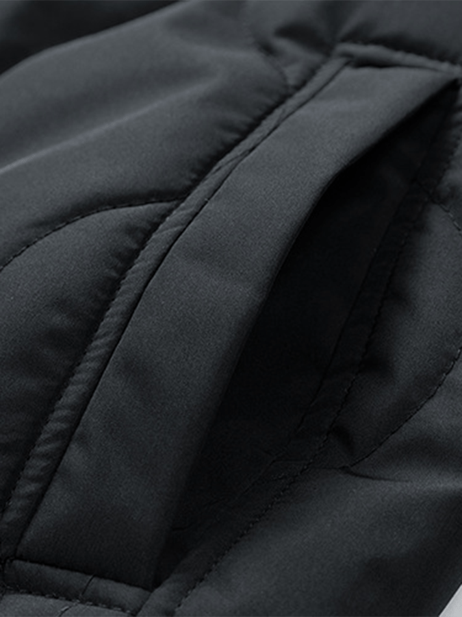 Men's Vintage Pleated Cotton Polar Fleece Patchwork Casual Cotton Jacket