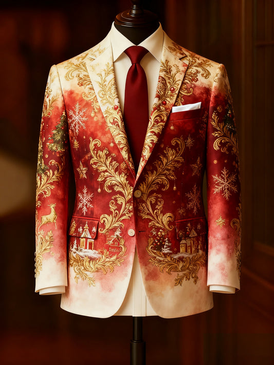 Men's Business Casual Christmas Suit Outerwear