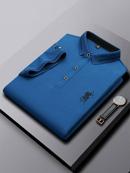 Men's Business Logo Lapel Short Sleeve Polo Shirt