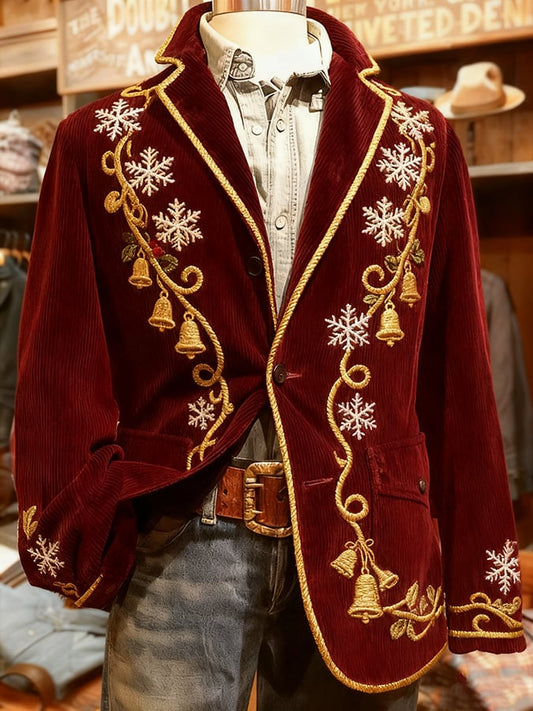 Men's Christmas Art Design Print Casual Coat