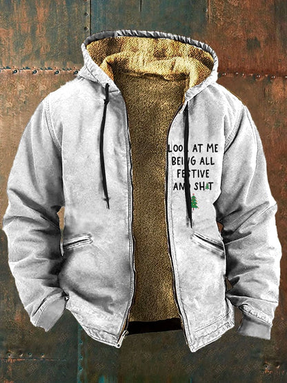 Men's Look At Me Being All Festive And ShitPrinted Fleece Jacket