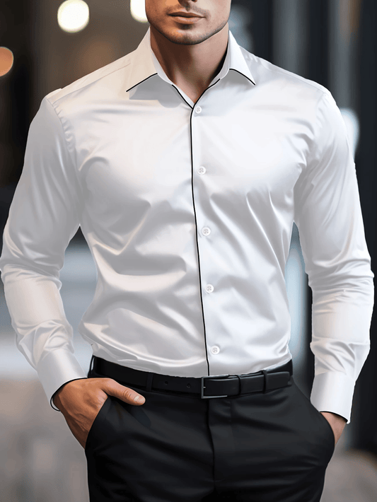 Men's Street Style Business Casual Printed Long Sleeve Shirt