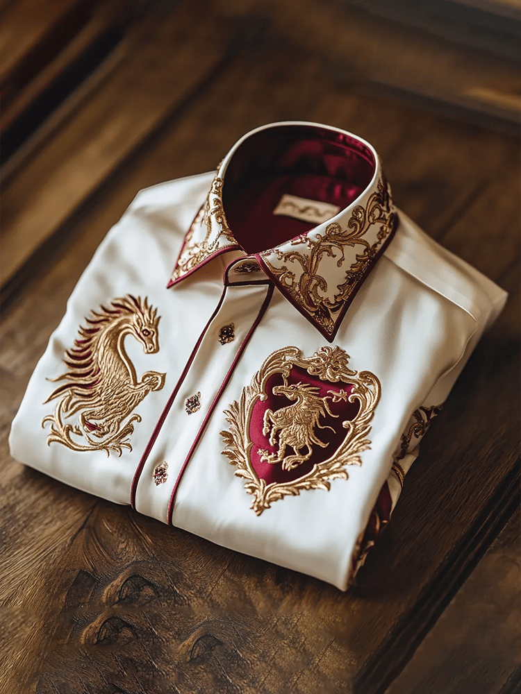 Men's Satin Luxe Print Short Sleeve Button Shirt