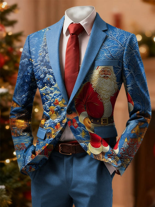 Men's Christmas Print Suit Jacket