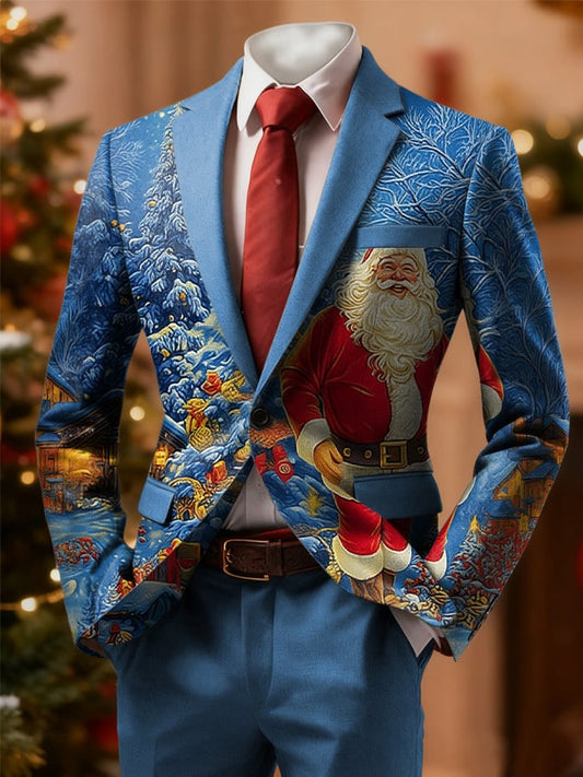 Men's Christmas Print Suit Jacket