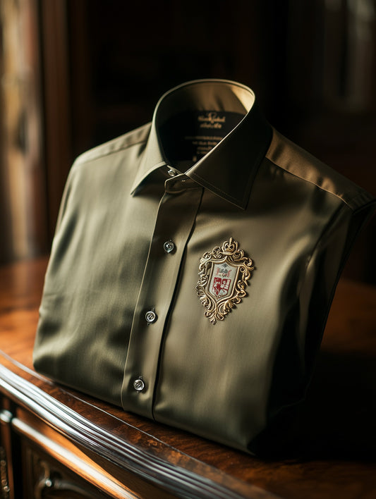 Men's Baroque Short Sleeve Button-Down Shirt