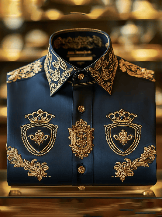 Men's Satin Luxe Print Short Sleeve Button Shirt