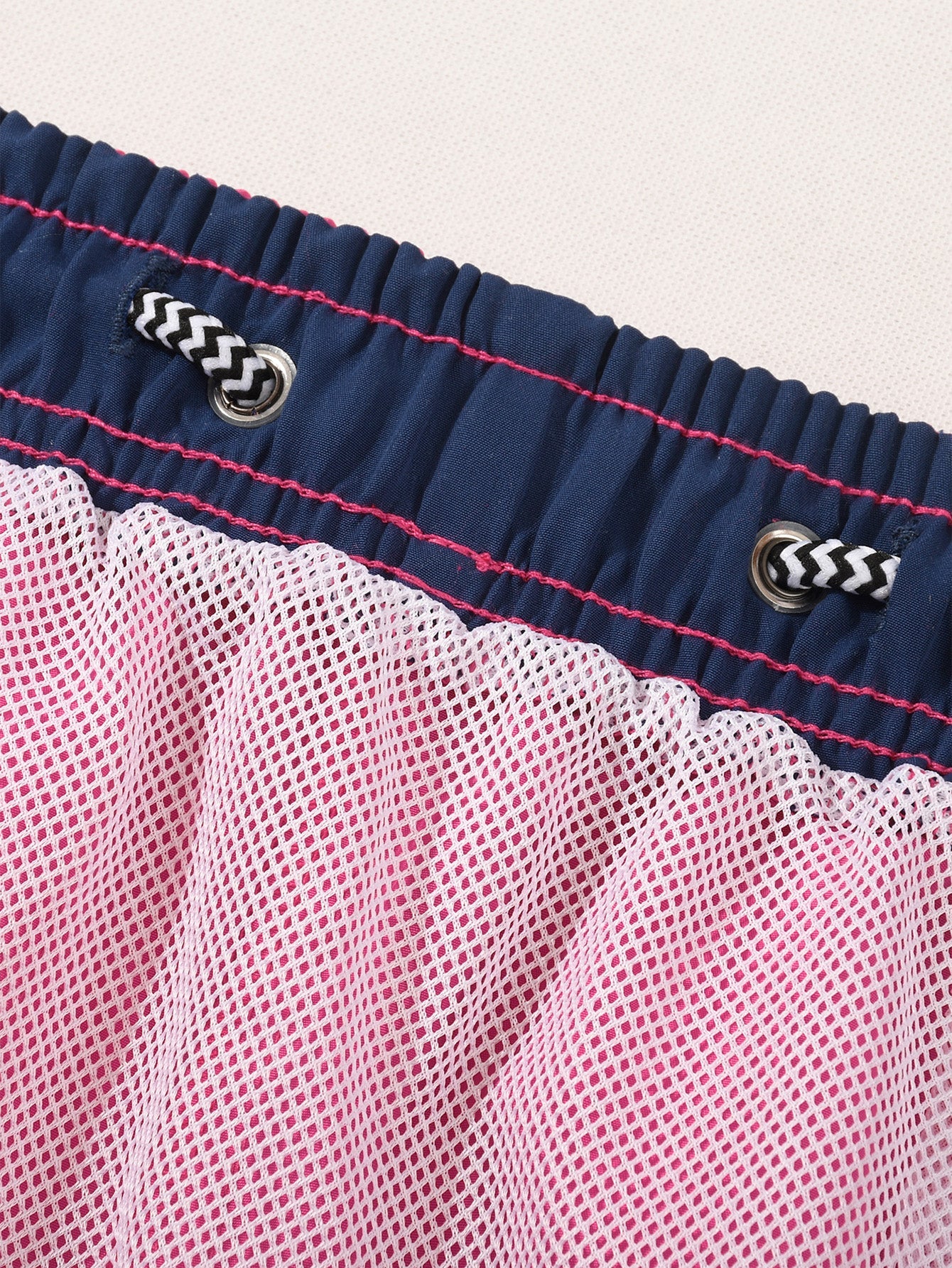 3 Pieces Contrast Waistband Swim Shorts