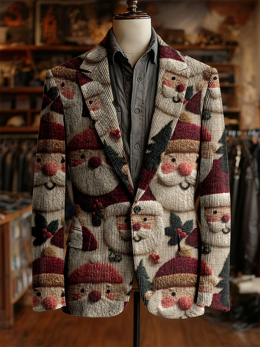 Men's Vintage Casual Christmas Party Corduroy Blazer