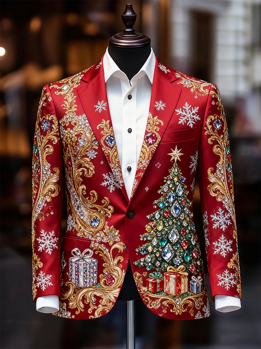 Men's Business Casual Christmas Suit Outerwear