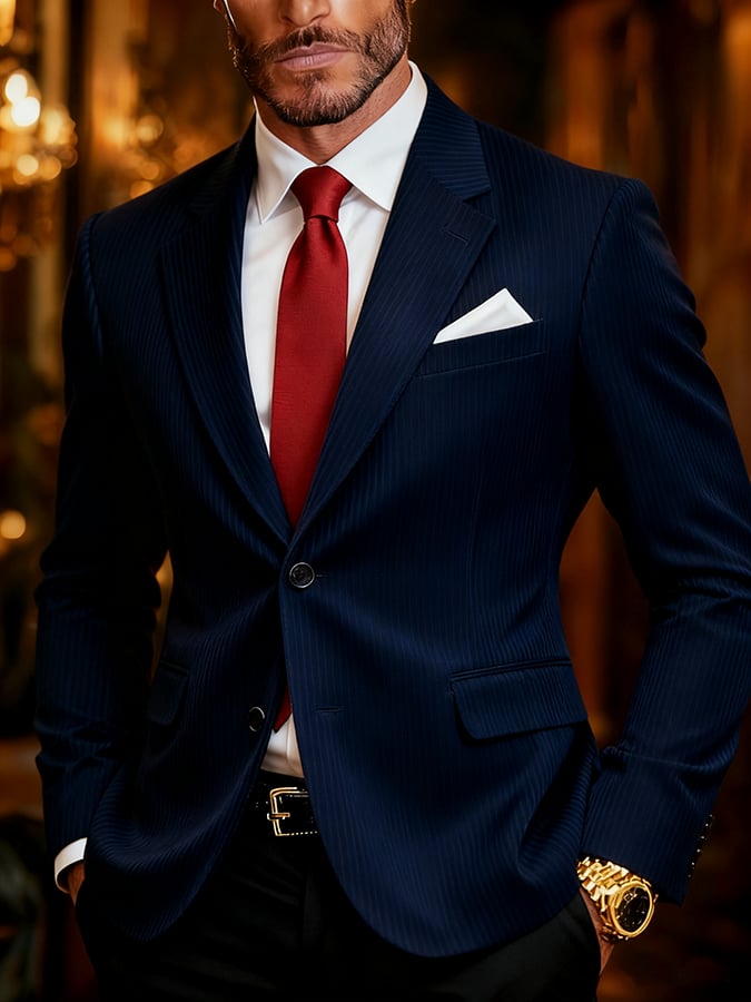 Men's Retro Single Breasted Gentleman's Business Casual Suit Jacket