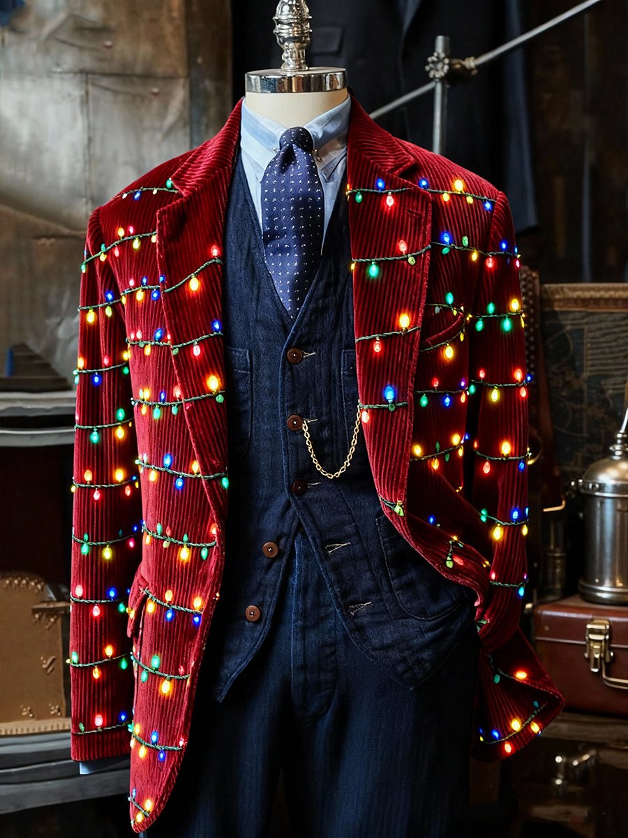 Men's Christmas Corduroy Suit Jacket