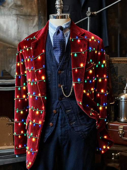 Men's Christmas Corduroy Suit Jacket