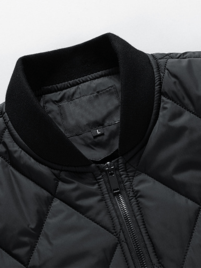 Men's Retro Diamond Pleated Cotton Casual Cotton Jacket