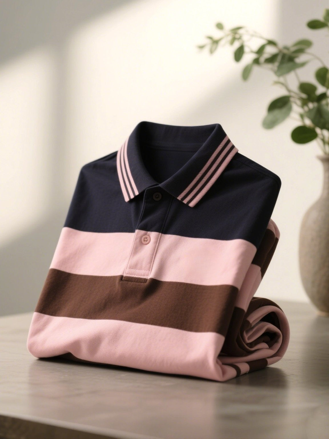 Men's Business Casual Button Short Sleeve Polo Shirt